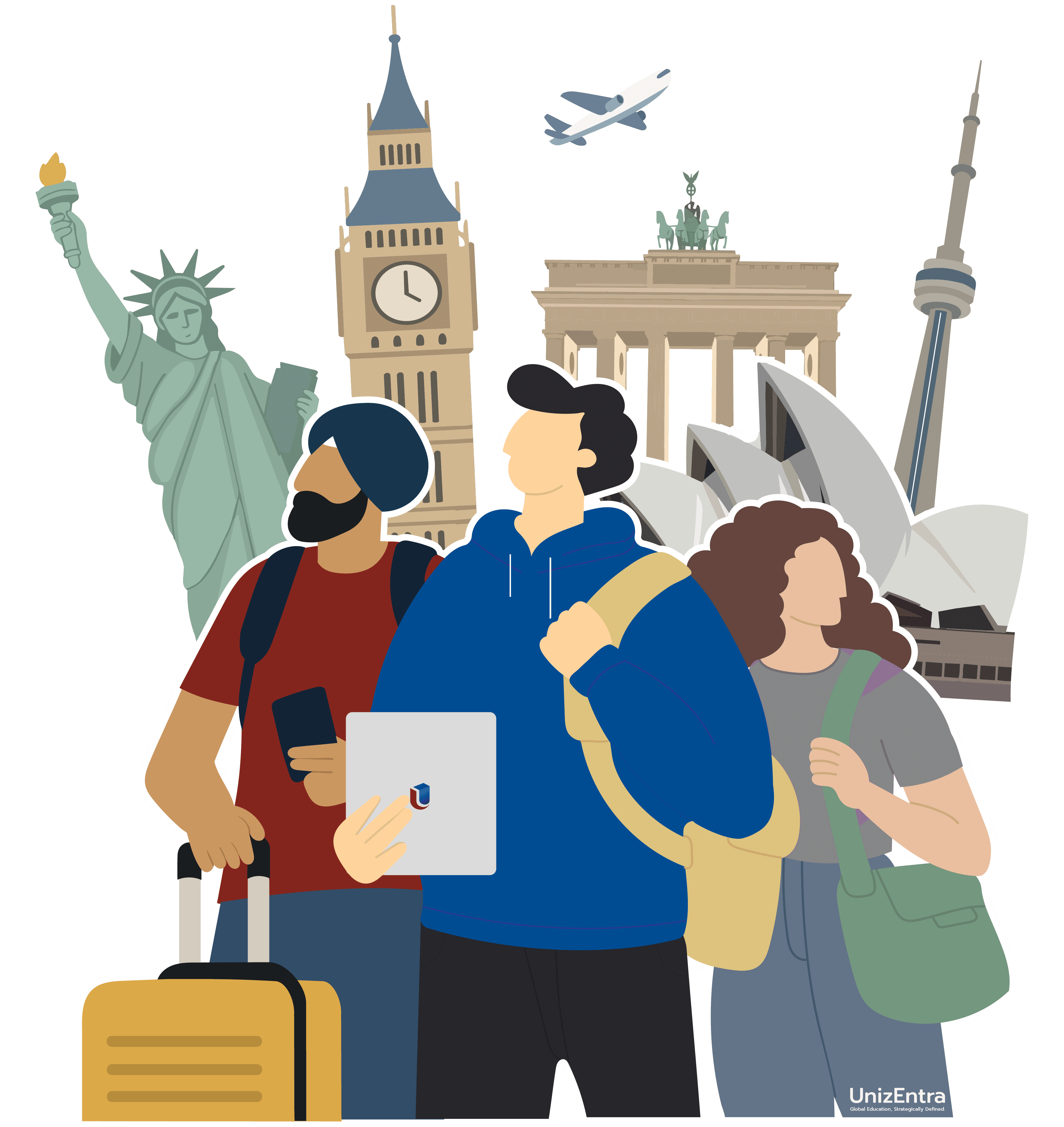 Student ready to study abroad with UniZEntra guidance